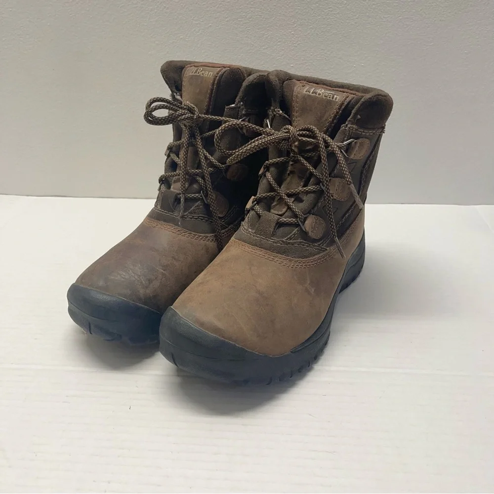 L.L Bean Tek 2.5 Suede Leather Boots Primaloft Lace Up Brown Sz 7